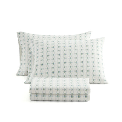 Martha Stewart Printed Cotton Flannel Sheet Set