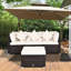 Ensemble de conversation modulaire en rotin avec coussins 4 pièces Patio-566209145