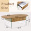 Table basse à deux tiroirs Cozy Natural Oval - Design multifonctionnel. Table basse à tiroirs doubles. La surface du panneau est un autocollant en panneau de fibres à densité moyenne et les deux côtés sont en verre trempé transparent.-1508713207