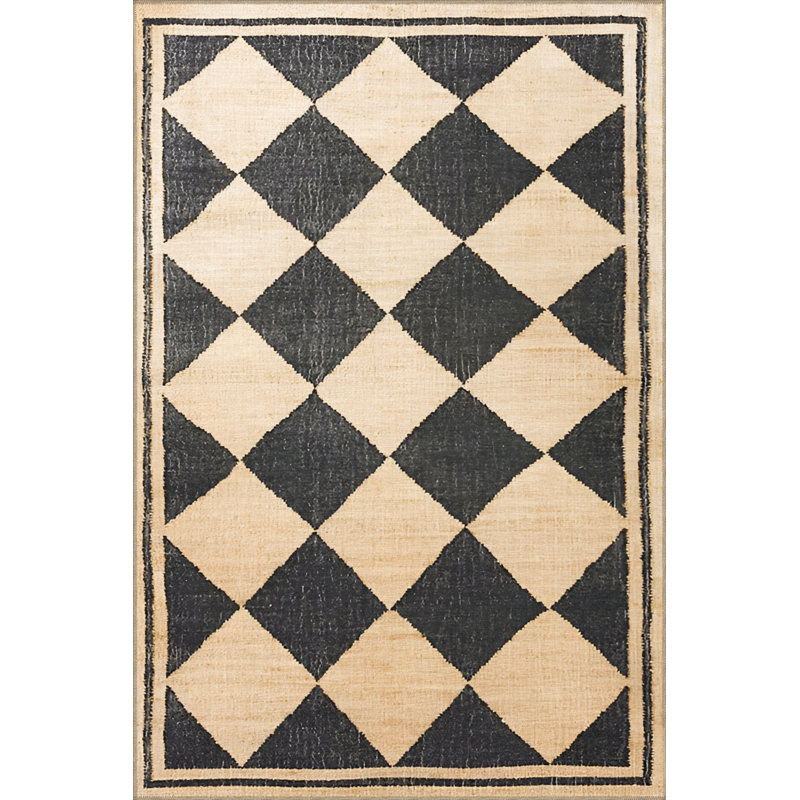 Tapis en polypropylène à motif géométrique beige Maarya, Rectangle 5 pi 1 po x 8 pi 6 po