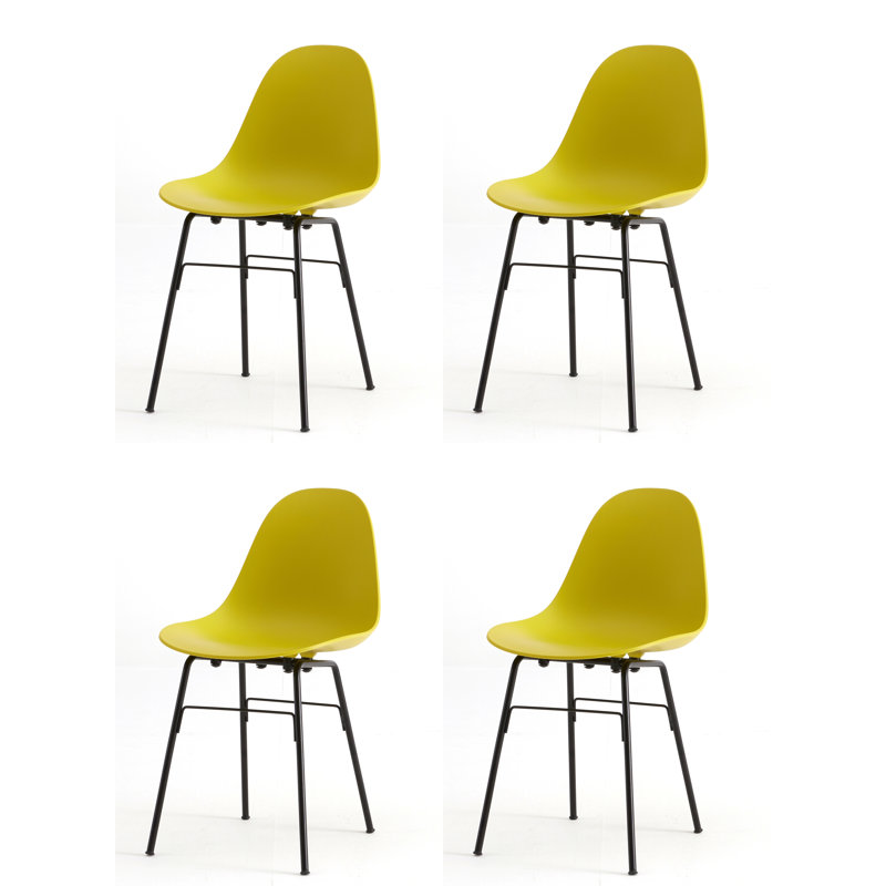TA Side & Dining Chair (Set of 4), Mustard/Black