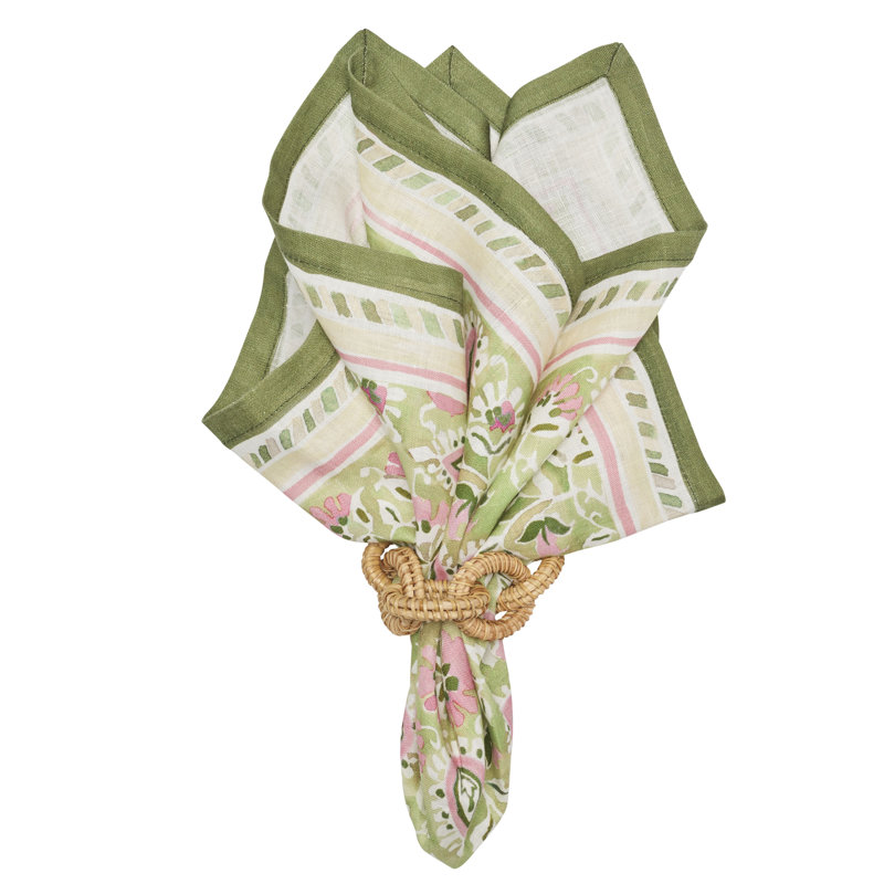 Mira Napkin, Green/Pink