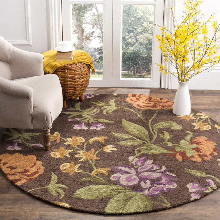 Emrick Hand Hooked Wool Floral Rug