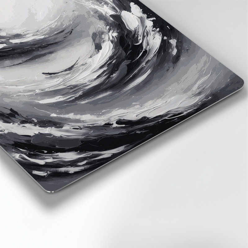 Lyrical Abstraction 43 Grey Metal Wall Art, 11" H x 14" W