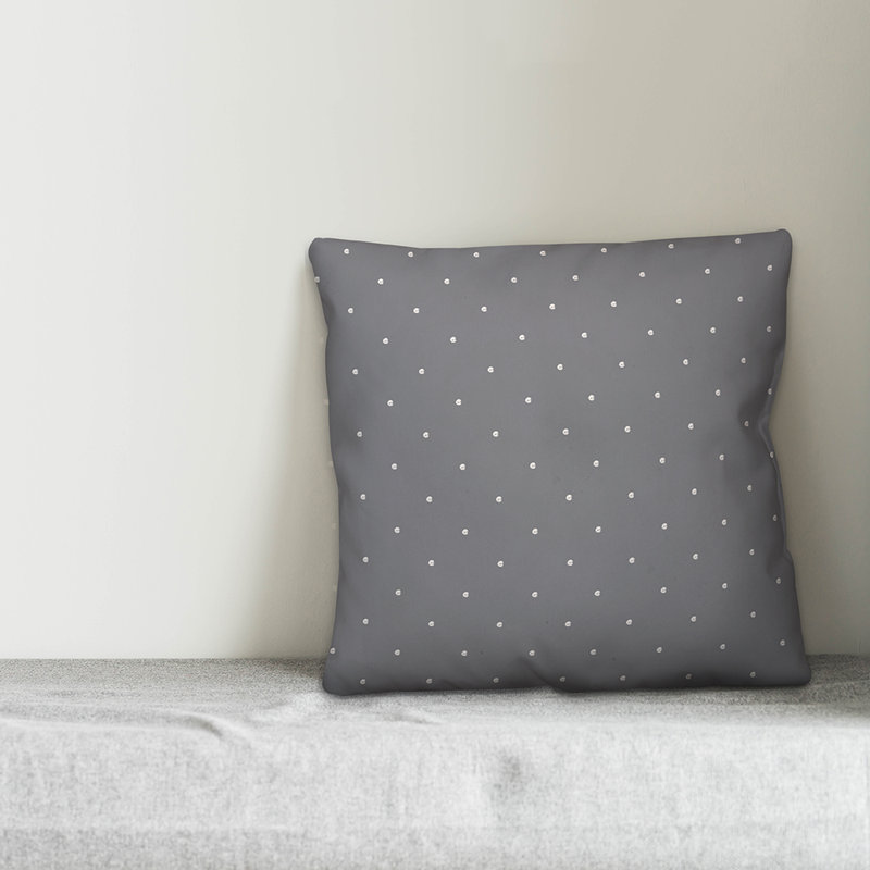 Polka Dots Reversible Throw Pillow, 20" x 20", Gray/White Polka Dots 2