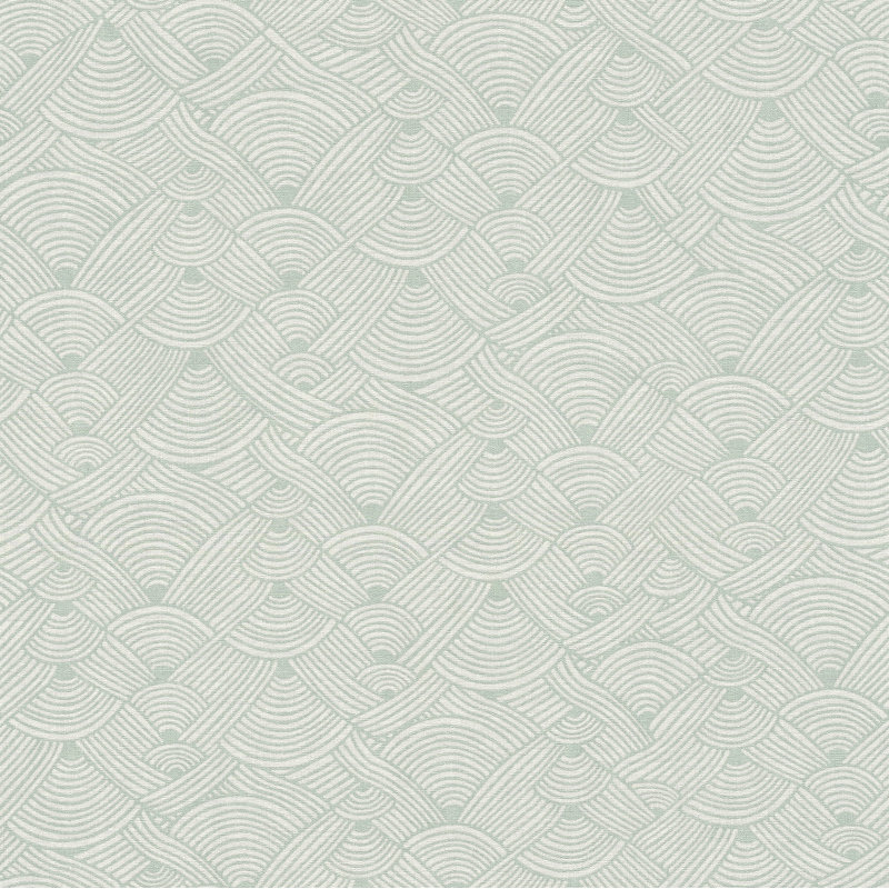 Ashmoore Geo Swirl Motif 10.05m x 53cm Textured Matte Wallpaper Roll, Green/White