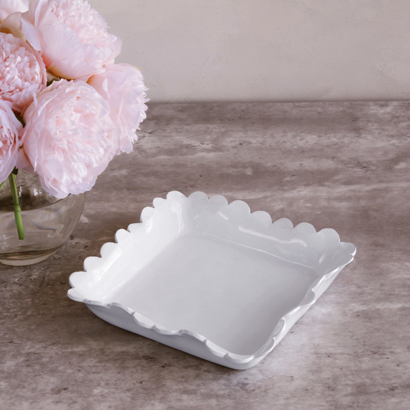 VIDA Colette Beverage Napkin Holder (White), 1.5" H x 9" W x 8.75" D