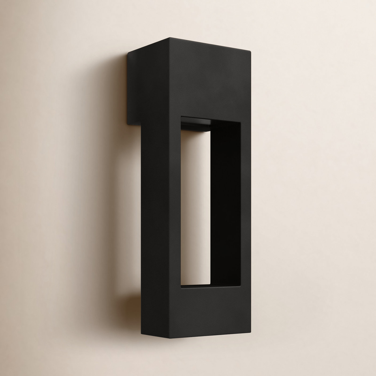 Blandburg Rectangle Outdoor LED Wall Light, Black, 20" H x 7" W x 7" D