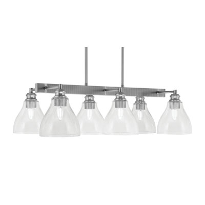Barre d'éclairage 6 lumières Edge avec verre 6,25 po