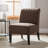 Modern Upholstered Slipper Chair with Channel-Stitched Back and Rubberwood Legs