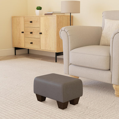 Beong Faux Leather - Mahogany Wood Chunky Legs