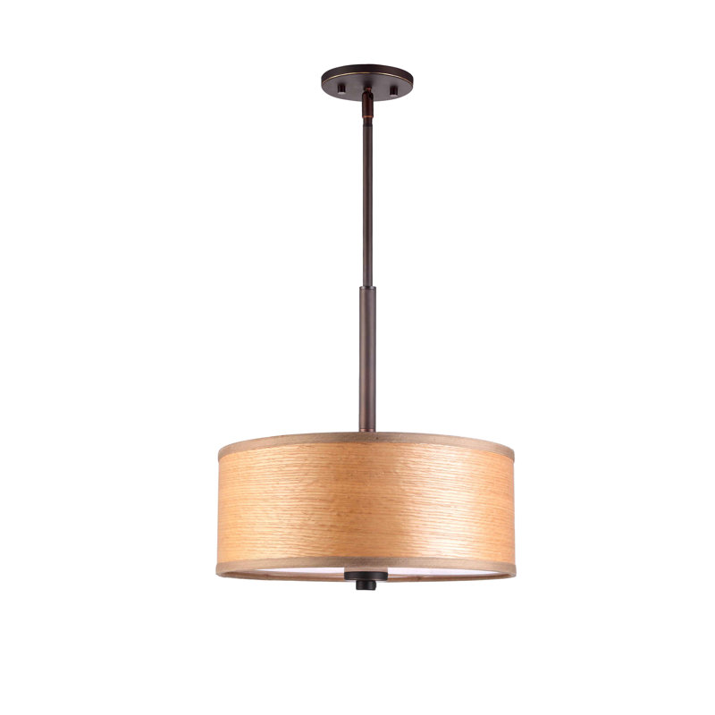 Ahmia 3 - Light Dimmable Chandelier, Brulee Wood Veneer, Bronze, 13" H x 17.5" W x 17.5" D