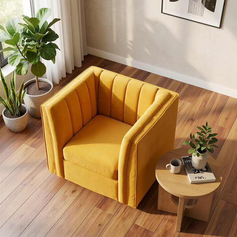Fauteuil de coiffeuse Allard, Velours gingembre