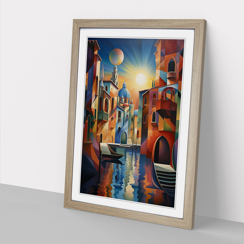 Venice Futurism Art - Framed Print, Oak Framed, 34cm H x 25cm W
