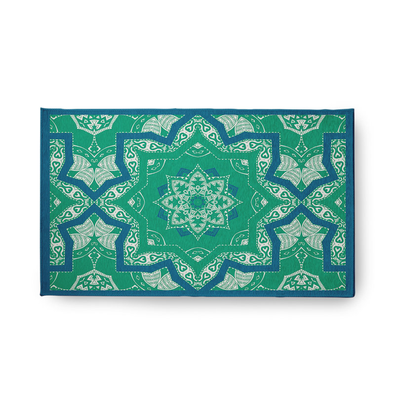 Chenille Geometric Indoor / Outdoor Rug