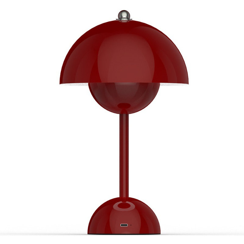 Rechargeable Mushroom Table Lamp – Wine Red – USB Chargeable 2000mAh Battery – Portable, Dimmable Ambient Light by TRIXES