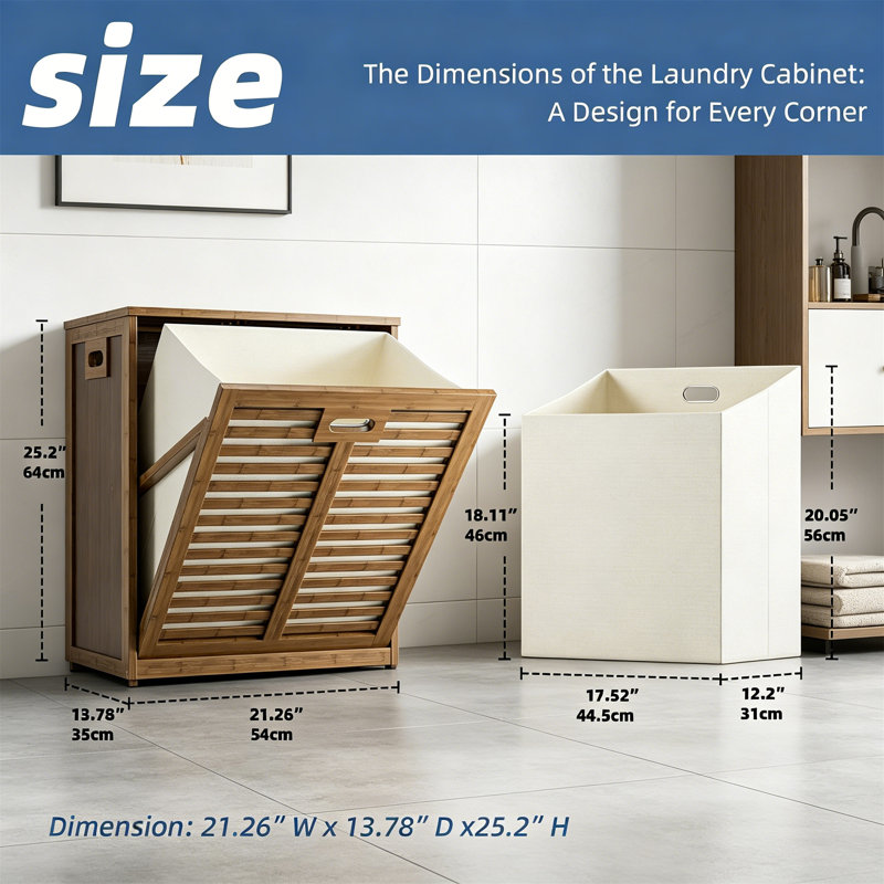 Bamboo Laundry Room Organiser, Walnut
