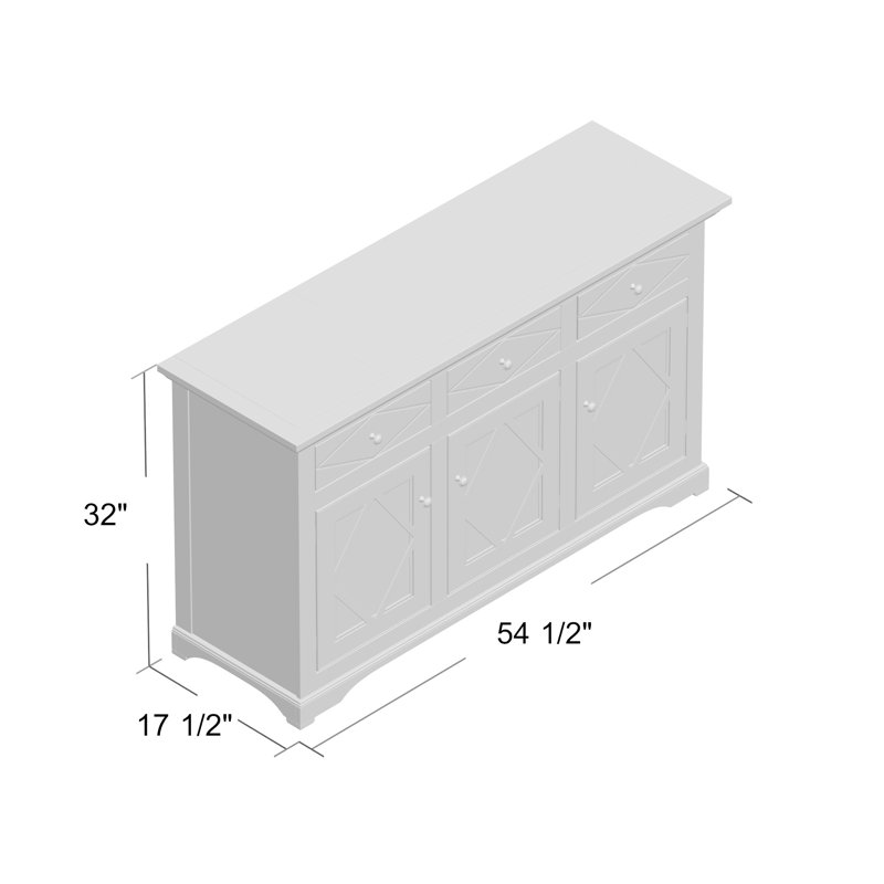Alzahra 54.5'' Sideboard, Caribbean Rum, Cupola Yellow