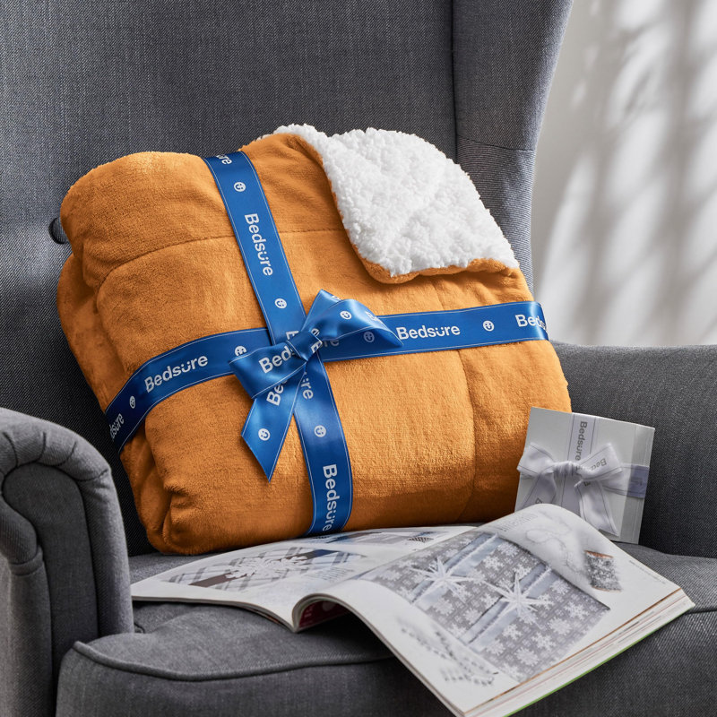 Couvertures en polaire pour lit Bedpa, Lit simple, Orange
