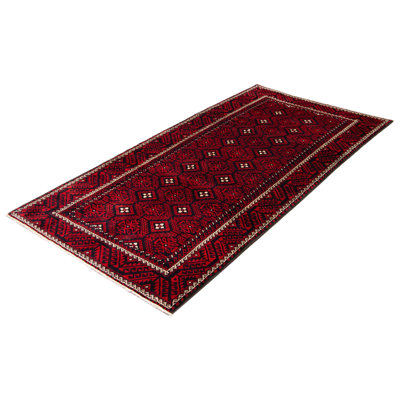 One-of-a-Kind Skyller Hand-Knotted New Age 4'11"" x 10'1"" Rectangle Wool Area Rug in Red -  Isabelline, 7B60982EDBAB484D8E5C99CCAB688968