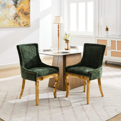 Chaise de salle à manger 2 pièces Olive Chenille