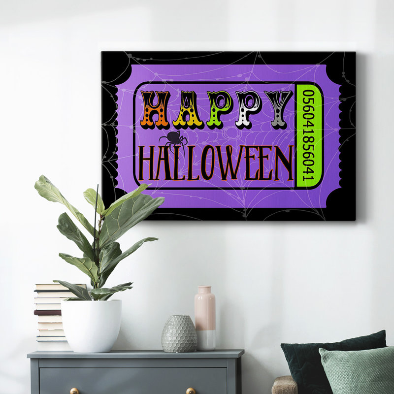 Toile tendue Happy Halloween, H 40 po x l 60 po