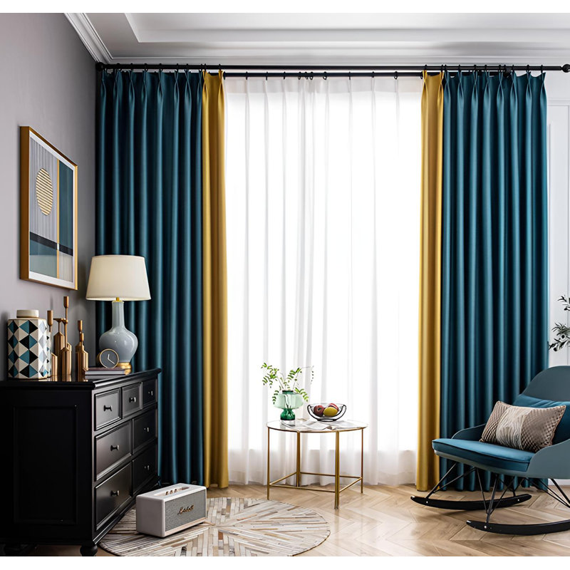 Marsilio Cotton Blend Room Darkening Curtain Single Panel, 78.74" W x 86.61" L
