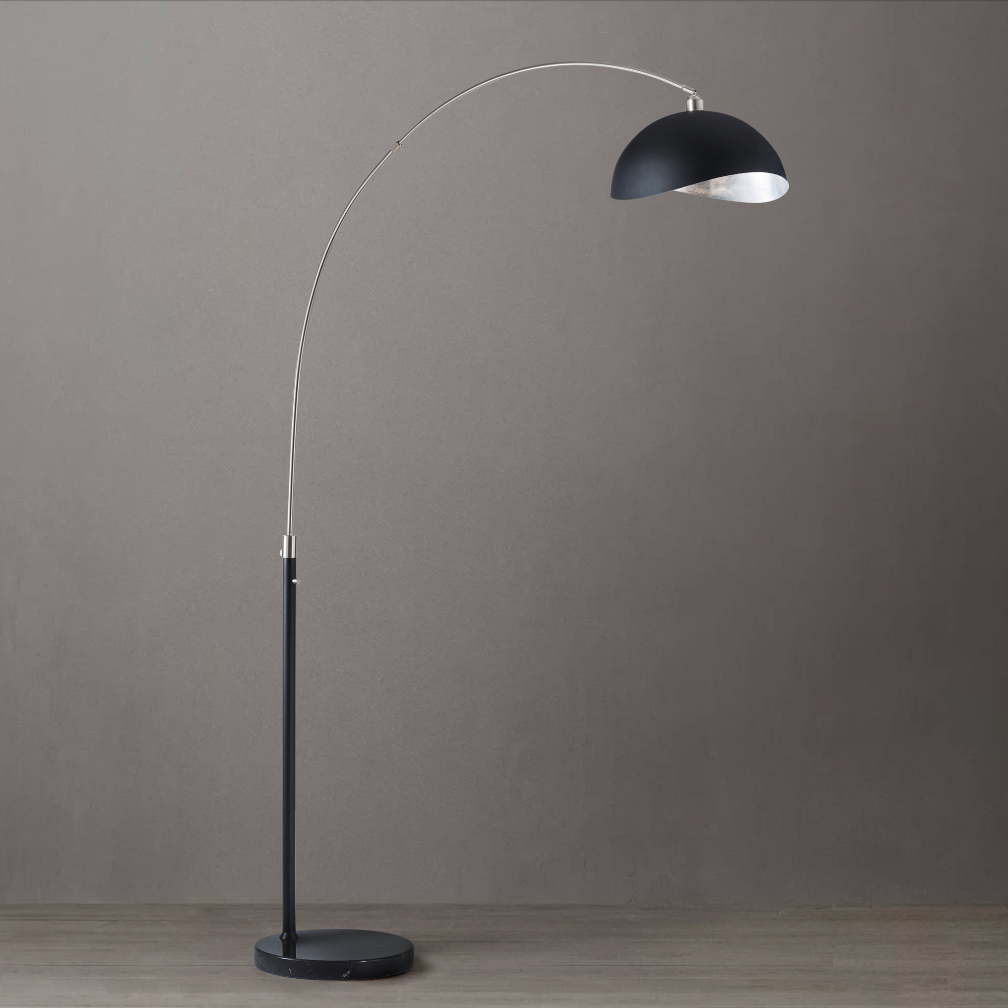 Luna Bella 92" Dimmable Arc Floor Lamp,  Black/Antique Nickel