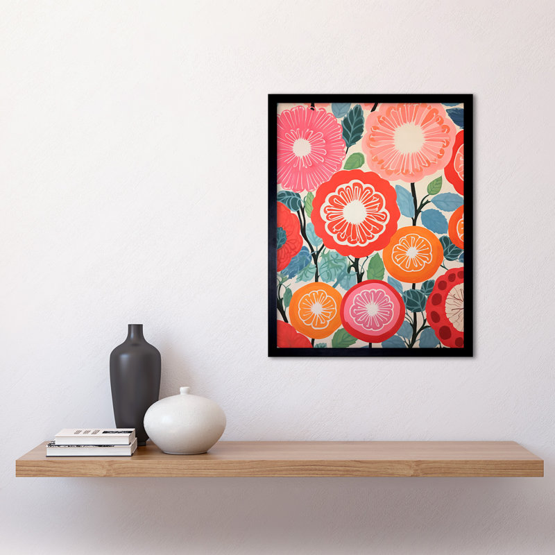 Pomegranate Tree Flowers In Bloom Mediterranean Bright - Single Picture Frame Print