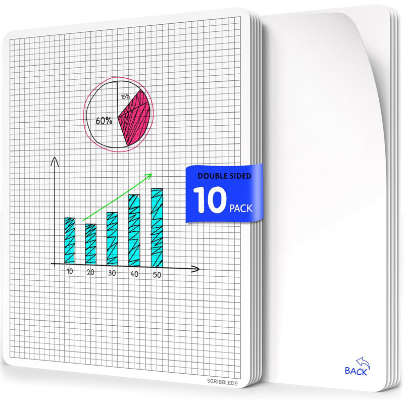 Scribbledo Small Grid Dry Erase Sheets 9”x12”