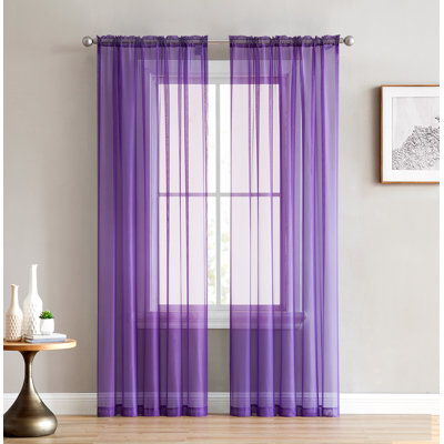 Daxin Sheer Voile Rod Pocket Curtain Panels