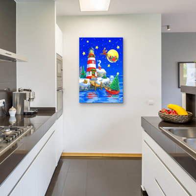  «Rayure de phare» par Geraldine Aikman, art mural en verre acrylique, 24 po x 36 po