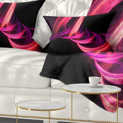 Fractal mauve à rayures connectées - Coussin décoratif imprimé abstrait