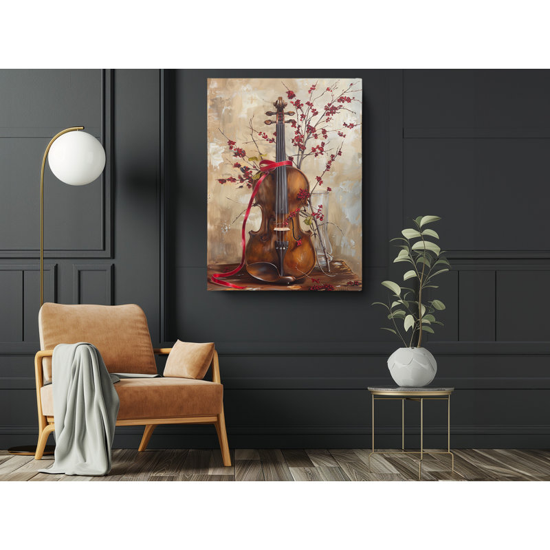 Reproduction d'art sur toile rétro d'un violon, art mural moderne pour la maison et le bureau, H 30 po x l 20 po