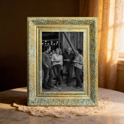 Cadre photo élégant 3 pièces 5 "x 7" doré antique