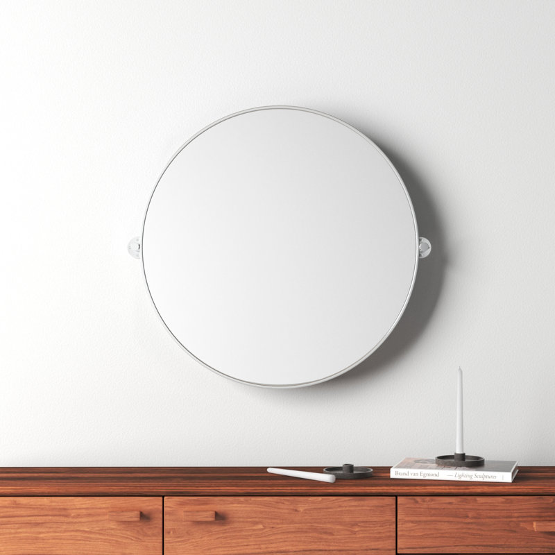 Evvie Metal Flat Wall Mirror, Silver