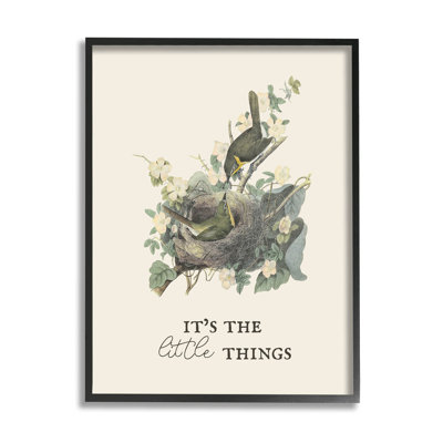 " It's the Little Things Bird Nest " Graphic Art Print