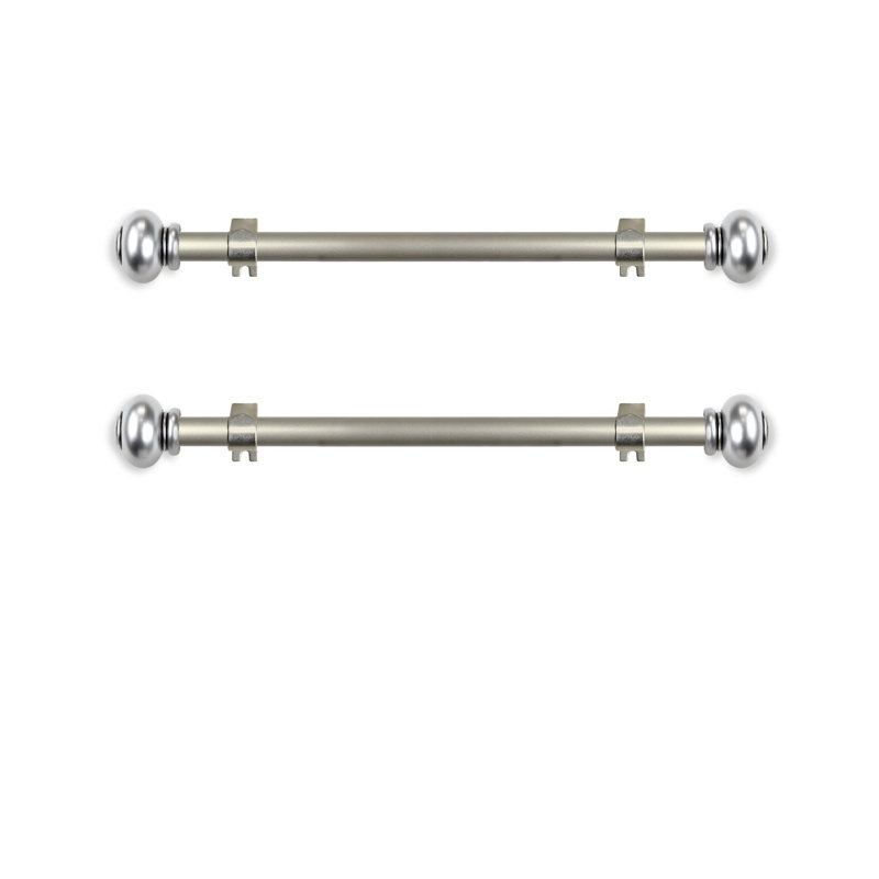 Tringle à rideaux simple réglable de 12 po à 20 po 0,63 po Amriel, Nickel satiné