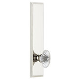Grandeur Carré Tall Plate Passage with Burgundy Crystal Door Knob