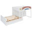 Lit superposé double pleine grandeur 136,8 x 57,6 x 63 pouces en bois d'ingénierie avec lit garde-robe simple blanc avec garde-corps rembourré et tringle de suspension intégrée