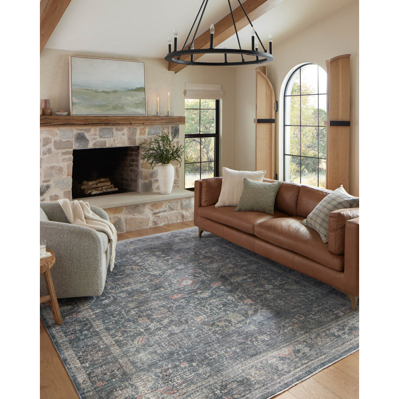 Magnolia Home by Joanna Gaines x Loloi Millie Denim / Multi Area Rug, Rectangle 5'3" x 7'6"