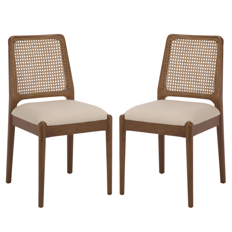 Dinwiddie Side Chair, White leg / Honey Brown upholstery