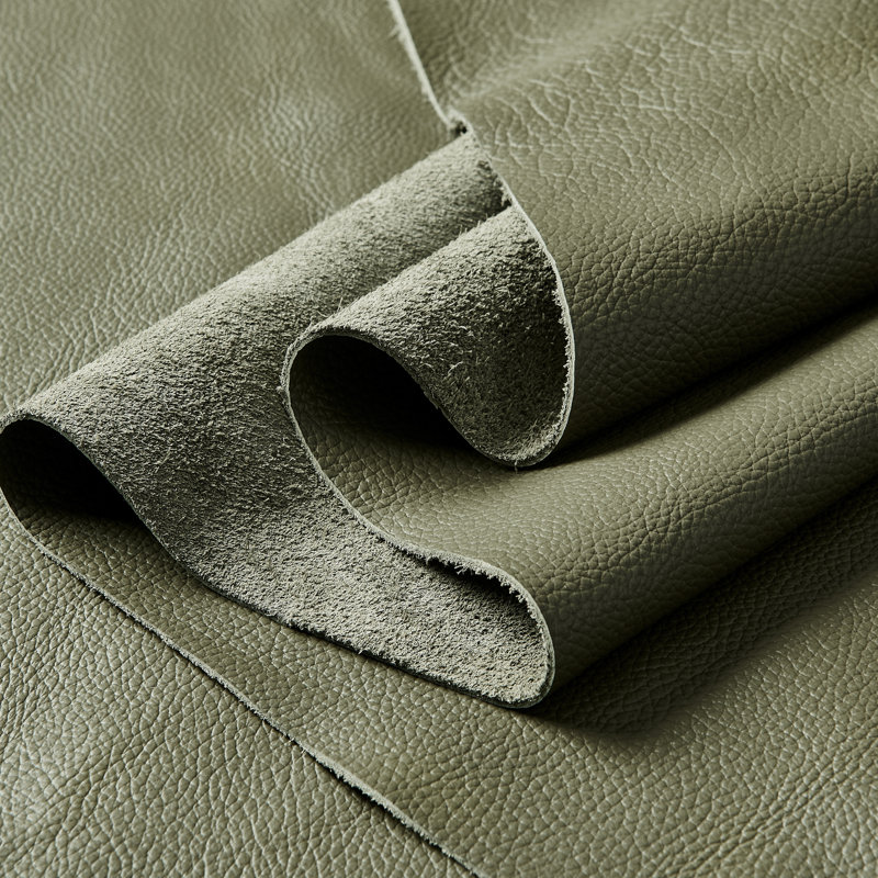 Setemhotep Leather Match Large Seating Modular Sectional, 33" H x 159" W x 115.5" D, Olive Green Leather Match