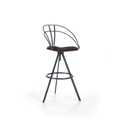 Nathan Upholstered Adjustable Stool with Metal Frame