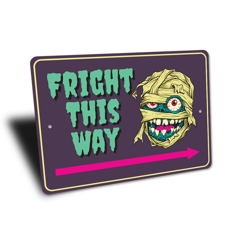 Panneau «Fright This Way» en aluminium, H 10 po x l 14 po x P 0,04 po