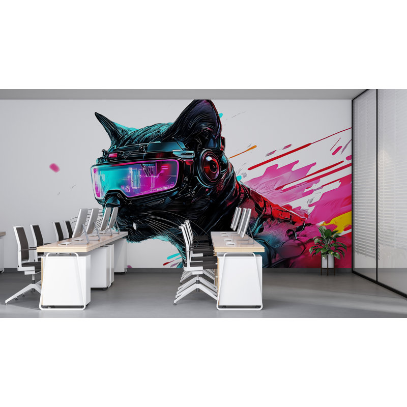 Art mural Cyberpunk, néon, peinture murale, décor futuriste 364Mv, H 24 po x l 13 po
