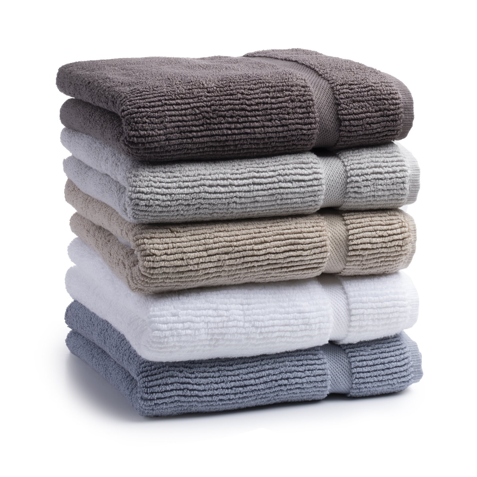 Bear 6-Piece Cotton Towel Set, Platinum