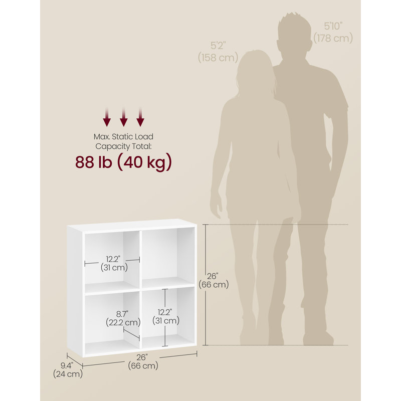 4-Cube 26''H X 26''W Bookcase, Cloud White