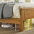 Abigale Solid Wood Queen Bed Frame, Platform Bed Frame with Knit Upholstered Headboard, No Box Spring Needed-1958806010