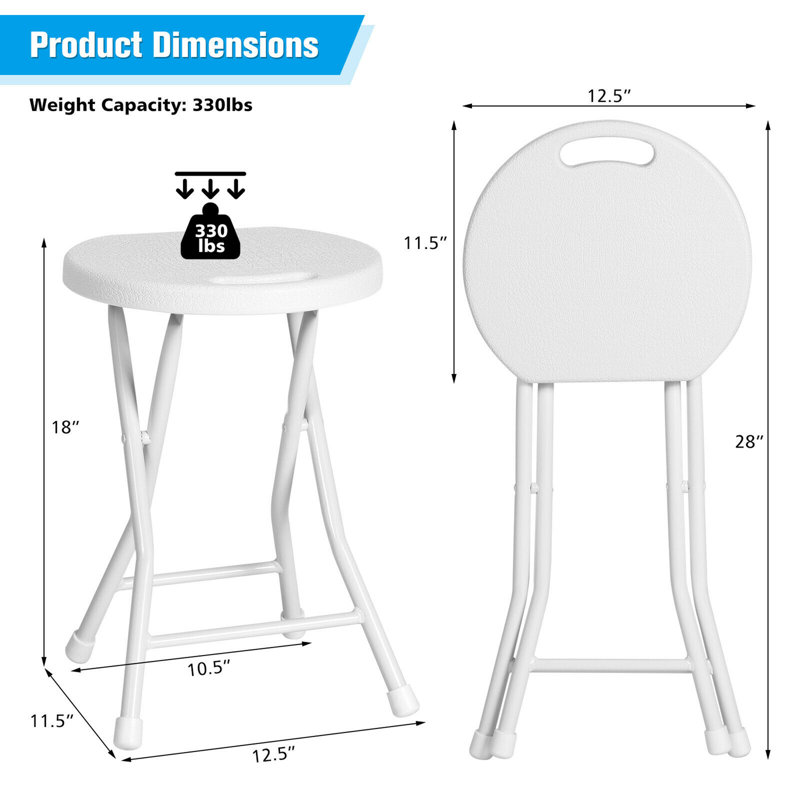Kalaya Steel Outdoor Stool, 4, White